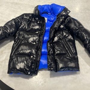 SAM puffer. Black. Blue interior. No good. Size 12